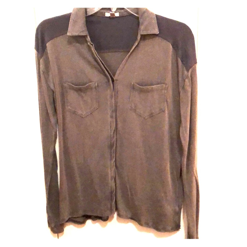 Urban Outfitters Ecote Gray Button Down SheerPanel